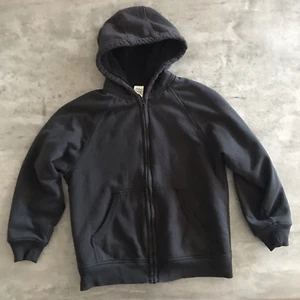 Y2K Faded Glory Hoodie Boys X-Large Sherpa Lined Black Skater Grunge Sweatshirt - Picture 1 of 9