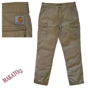 Pantalones de trabajo Carhartt para hombre talla 38x34 calce relajado resistentes flexibles cargo caqui beige - Imagen 1 de 11