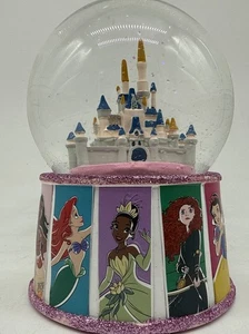 Disney Princess Snow Globe Cinderella Castle Portrait Base Tiana Moana Belle All - Picture 1 of 11