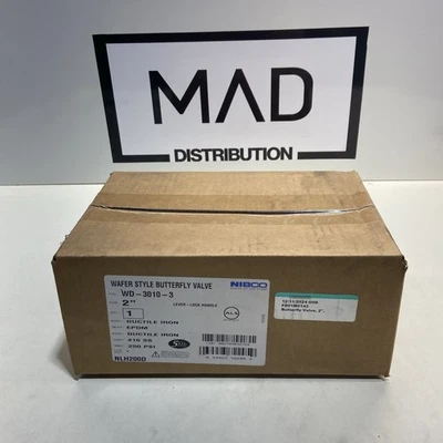 Válvula mariposa oblea de hierro dúctil Nibco WD3010-3 2" 250 PSI *Sellada de fábrica* Foto 1 de 3