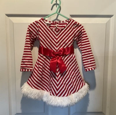 Bonnie Baby 24 Month Toddler Christmas Holiday Dress Red/white, Sequins - Image 1 of 4