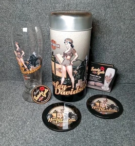 Juego de regalo Harley Davidson Pilsner Servi Gals Bobbie con posavasos - Imagen 1 de 7