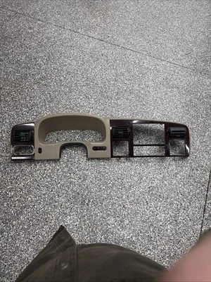 2005-2007 Ford F250 F350 King Ranch Radio Bezel  Vents Tan Woodgrain USED OEM - Image 1 of 4