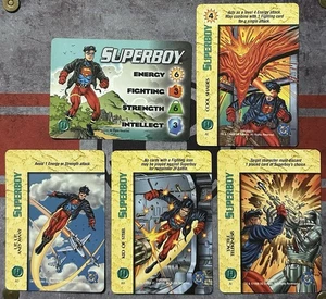 Fleer DC Overpower: SUPERBOY Character Stat & 4 Special Cards 1996 - LP - Picture 1 of 5