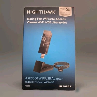 NETGEAR - Nighthawk AXE3000 Tri-Band Wi-Fi 6E USB 3.0 Adapter - Black Brand New! - Image 1 of 4