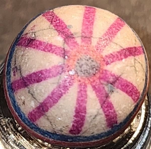 ANTIQUE 19MM 23/32" MARBLE GERMAN MADE HAND PAINTED CHINA MARBLE BF - Picture 1 of 4