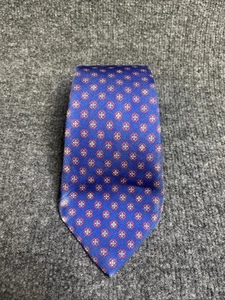 Kiton Napoli Blue Geometric Silk Tie 7 Fold Flawed Italy - Picture 1 of 10
