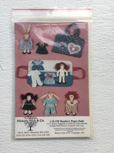 Hickory Stick & Co. H-158 MANDEE'S PAPER DOLLS 5.5" w/Case Craft Sewing Pattern - Picture 1 of 2