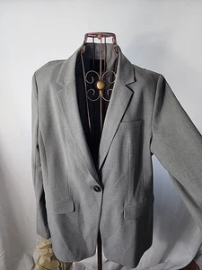 Chaqueta Blazer The Limited Gris Manga Larga Pecho Único Talla 16 - Imagen 1 de 10