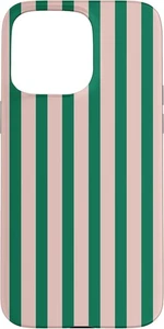 Cute Green and Pink Stripes Geometric Line Pattern Case for iPhone 15 Pro Max - Picture 1 of 3