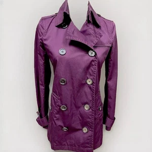 Excellent Burberry Brit Black Trench Coat Jacket Women’s Size US 2 | UK 4 - Picture 1 of 13