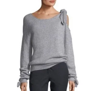 Suéter Derek Lam 10 Crosby Gris 100% Cachemira Talla XS Lazo Coqueta Femenino - Imagen 1 de 15