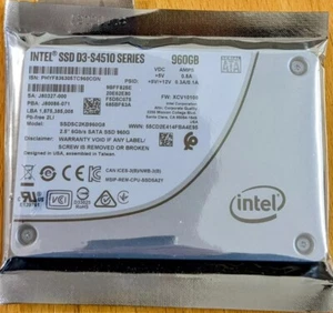 Intel D3 S4510 960GB SSD 2.5" SATA 6Gb/s SSDSC2KB960G8 Solid State Drive - Picture 1 of 2