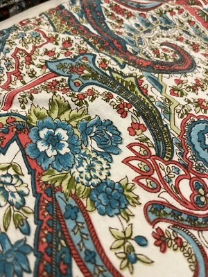 JUEGO SERVILLETAS ALMUERZO APRIL CORNELL/4 algodón cachemir rosa azul 15x16 vintage Foto 1 de 4