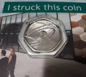 2018 50P Sir Isaac Newton Fifty Pence Münze Royal Mint Tour I Struck This Coin - Bild 1 von 3