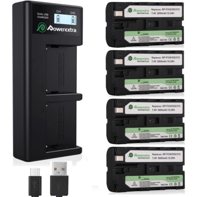 Bateria NP-F550, Carregador Para Sony NP-F330 NP-F530 NP-F570 NP-F730 NP-F750 F960 - Imagem 1 de 4