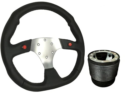 Volante deportivo cromado F1 + kit Boss para PROTON 018 - Imagen 1 de 4