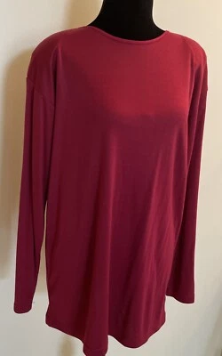 Новый с Ярлыками основные издания женщин пуловер верхний размер M клюквы красный длинные рукава наслоения - Изображение 1 из 4