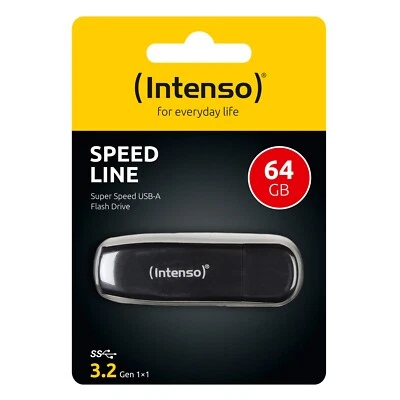 Intenso Speed Line 64GB USB Stick Highspeed USB 3.2 schwarz 64 GB 3533490 - Bild 1 von 4