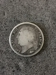 1/2 FRANC ARGENT 1824 A PARIS LOUIS XVIII FRANCE / SILVER - Picture 1 of 2