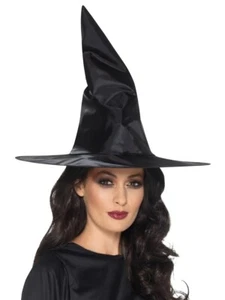 Cappello Strega Nero Halloween Adulti Smiffys - Vestito Fantasia - Foto 1 di 1