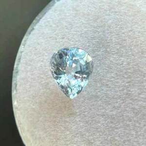 GEMA suelta de zafiro aguamarina impecable certificado natural de 2,9 quilates corte pera - Imagen 1 de 5