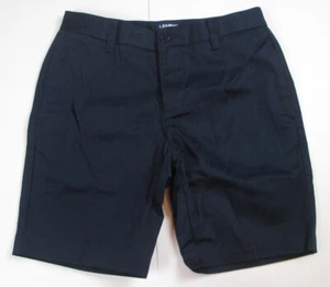 LANDS END Classic Navy School Uniform Plain Front Chino Shorts Girls 14 Slim NEW - Picture 1 of 4