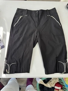 Jamie Sadock schwarze knielange Shorts Caprihose Damengröße 8 Reißverschlusstaschen - Bild 1 von 8