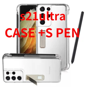 Samsung Galaxy S21 Ultra 5G Clear Cover Case With Holder SPen Slot +Stylus S Pen - Picture 1 of 15