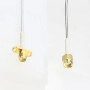RP-SMA male to Female 2- flange RG405 Flexible Semi-Rigid Extension Jumper 4~40" - Picture 1 of 4