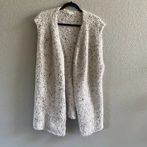 Sundance Vest Womens Medium Cream Coastal Secrets Open Alpaca Boho Speckled - Picture 1 of 8