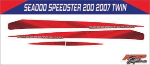 SEADOO SPEEDSTER 200 2007 TWIN SIDE GRAPHICS GRAPHICS /DECAL / Sticker KIT RED - Picture 1 of 1