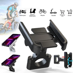 360° Aluminum Bike Motorcycle Stand Bicycle Cell Phone Holder Handlebar Mount US - Photo 1 sur 33