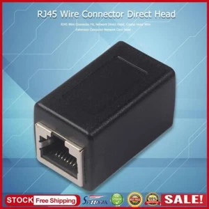 UK RJ45 Female to Female Ethernet LAN Cable Coupler 8P8C Extender Plug Connector - Afbeelding 1 van 8