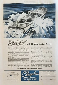 Chrysler Marine Engines 1946 anuncio vintage qué emoción - Imagen 1 de 1