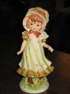 Vintage Lefton Country Girl KW 5153 Biskuit Porzellan Figur Japan - Bild 1 von 6