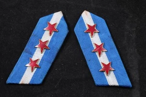 RARE! Hungary Munkásőr Worker Guardian Head of Service Collar Board Tab Pair  - Picture 1 of 3