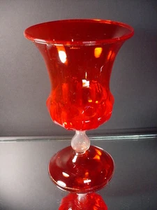 Venini ? Venetian Glass Hand Blown Ruby Red Paneled Urn Zecchin Cappellin Italy - Picture 1 of 7