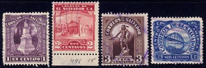1924-25 El Salvador - SC# 495-499 - Independence Monument - 4 Different - Used - Picture 1 of 2