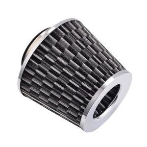 75mm Universal Fit Car Cold Air Intake Round Cone Filter KN Type, Black - Picture 1 of 6