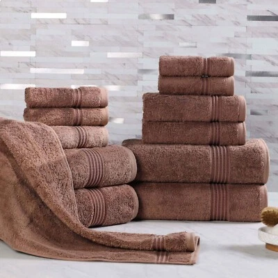 600GSM Heritage Egyptian Cotton Plush Highly Absorbent Luxury 12 Piece Towel Set - Image 1 of 4