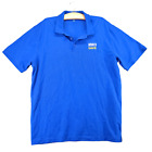Port Authority Amaco Logo Embroidered Polo Shirt Mens Xl Short Sleeve Blue