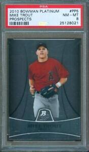 2010 Bowman Platinum MIKE TROUT Prospects Trading Card Angels #PP5 PSA 8