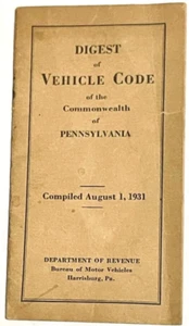 1931 Driving Code Ford Chevy Hudson Essex Dodge Plymouth Buick Old Caddy IH REO - Picture 1 of 7