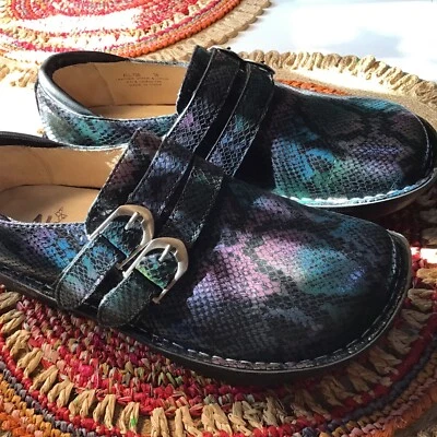 漂亮复古女式阿尔及利亚多色皮革扣乐福鞋 38/7.5 — 第 1/4 张图片