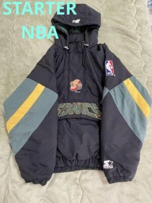 VTG 90s NBA SEATTLE SUPERSONICS STARTER PUFFER JACKET PULLOVER m size from japan - Image 1 of 4