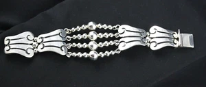 NUOVO Bracciale Taxco Argento Sterling 6 3/4" Stile Art Decò - Foto 1 di 9