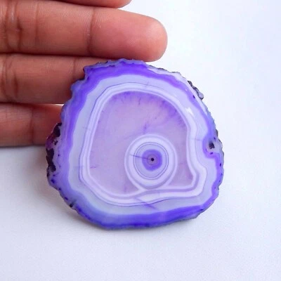 Purple Agate Druzy Slice Geode Cabochon Loose Natural Gemstone 197 Cts #6174 - Image 1 of 4
