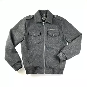 EXPRESS Giubbotto Uomo Misto Lana Bomber Aeronautica Militare Grigio 5 Tasche Taglia S - Foto 1 di 13