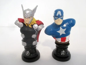 44 GREENBRIER MARVEL AVENGERS CAPTAIN AMERICA+THOR FIGURE BUST PAPER WEIGHTS - Picture 1 of 15